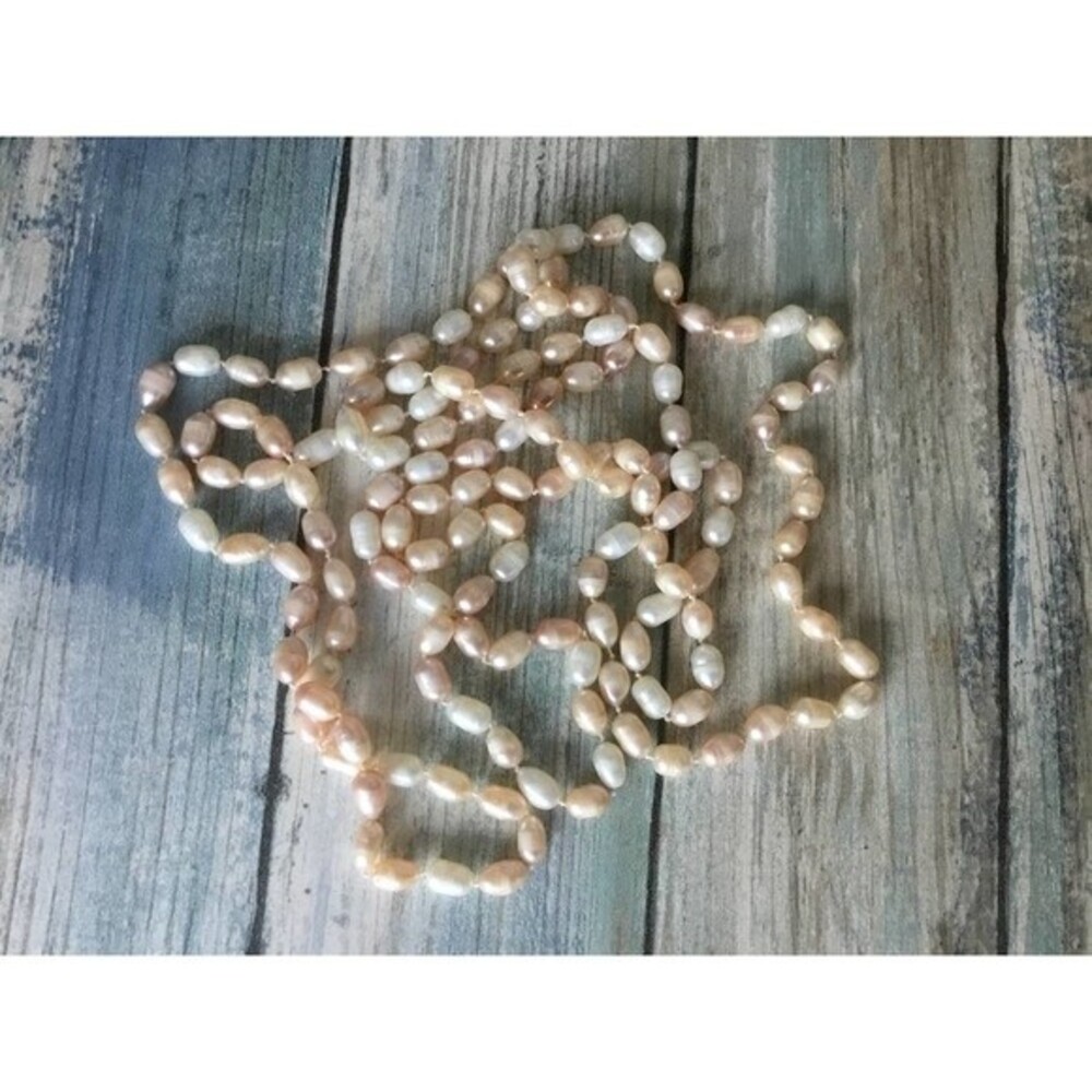 Long Strand Freshwater Pearl Necklace - Picture 4 of 5